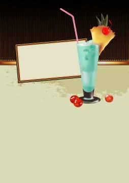 Frame with coctail Stock Illustration