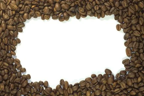 Frame of coffee beans close-up Stock Photos