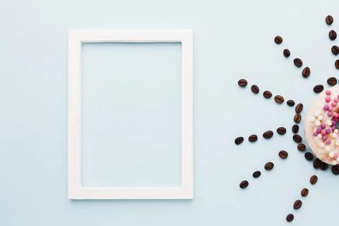 Frame with coffee beans sun Stock Photos