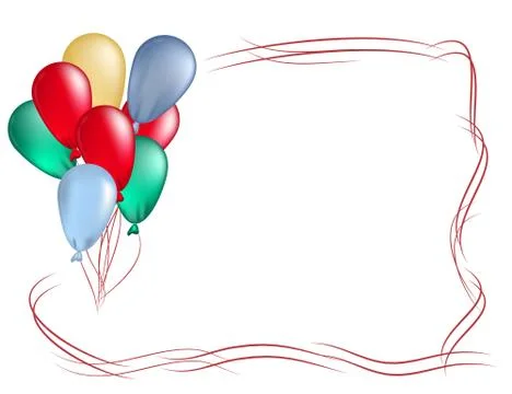 Frame from colored balloons Stock Illustration