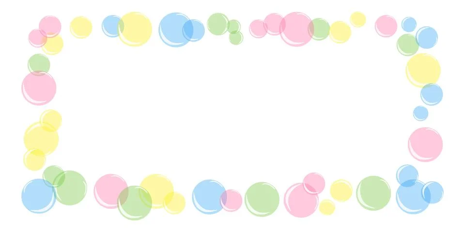Frame colored soap bubbles Stock Illustration