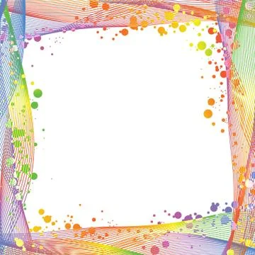 Frame of colored wavy lines Stock Illustration