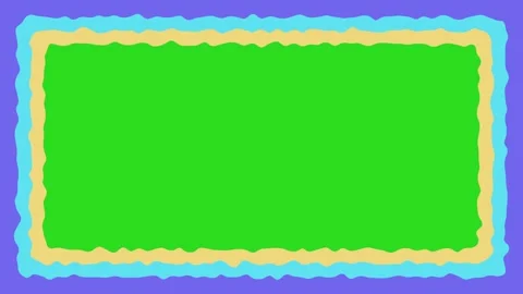 Frame of colorful paper liquid loop animation green screen modern video frame Stock Footage 271158417
