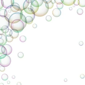 Frame with colorful soap bubbles. Stock Illustration