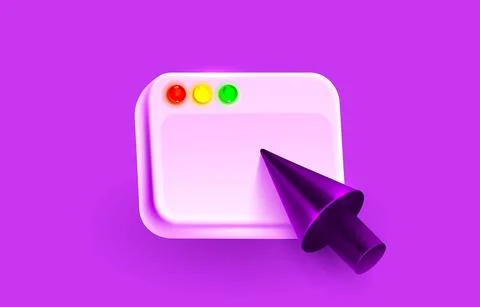 Frame computer screen, cursor mouse click, icon web frame. Vector Stock Illustration