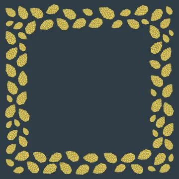 Frame of cones. Vector flat illustration. Christmas design Stock Illustration