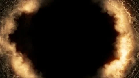 Frame for content of burning clouds - tunnel in the dense smoke Stock Illustration