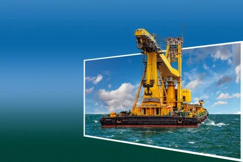 Frame with crane Stock Photos
