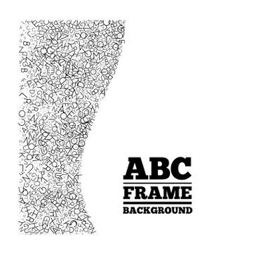 Frame created from the letters of different sizes Illustrazione stock