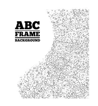 Frame created from the letters of different sizes Illustrazione stock