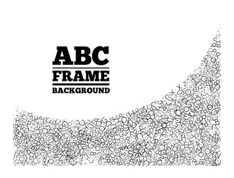 Frame created from the letters of different sizes Illustrazione stock