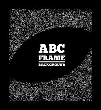 Frame created from the letters of different sizes. ABC text frame vector design Illustrazione stock