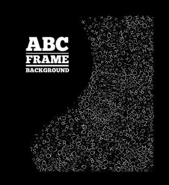 Frame created from the letters of different sizes. ABC text frame vector design イラスト素材