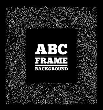 Frame created from the letters of different sizes. ABC text frame vector design Illustrazione stock