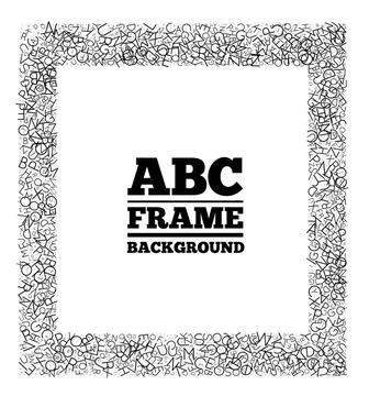 Frame created from the letters of different sizes Frame created from the l... 스톡 사진