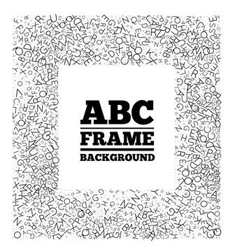 Frame created from the letters of different sizes Frame created from the l... 스톡 사진