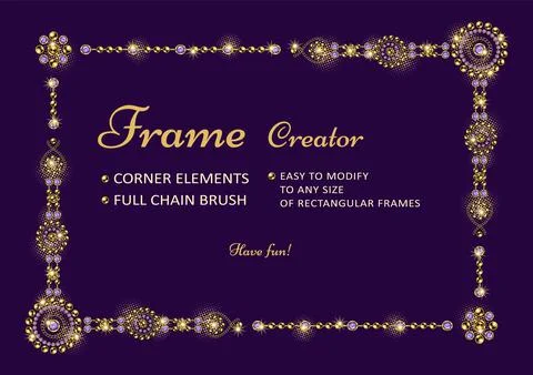 Frame creator with corner elements, pattern brush 库存插图
