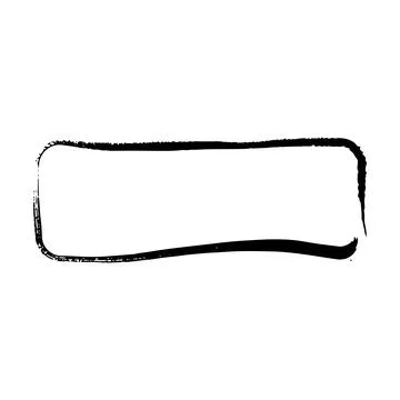 Frame curved rectangle elongated texture element, outline border grunge sha.. Illustrazione stock
