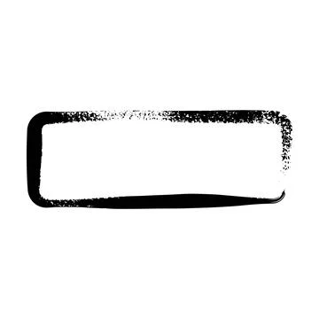 Frame curved rectangle elongated texture element, outline border grunge sha.. Stock Illustration