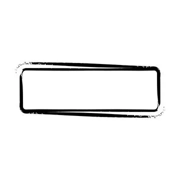 Frame curved rectangle elongated texture element, outline border grunge sha.. Stock Illustration