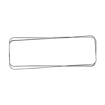 Frame curved rectangle elongated texture element, outline border grunge sha.. Illustrazione stock