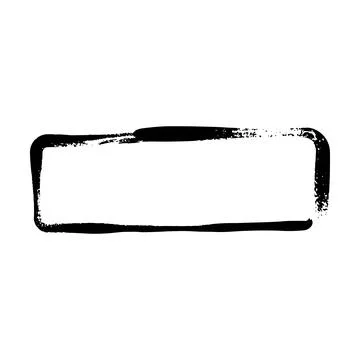 Frame curved rectangle elongated texture element, outline border grunge sha.. Stock Illustration