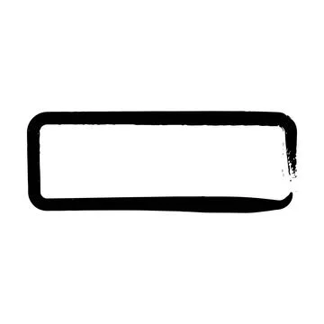 Frame curved rectangle elongated texture element, outline border grunge sha.. Stock Illustration