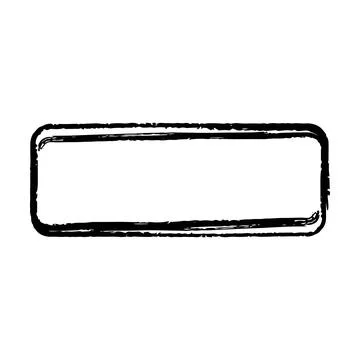 Frame curved rectangle elongated texture element, outline border grunge sha.. Stock Illustration