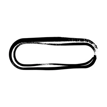 Frame curved rectangle elongated texture element, outline border grunge sha.. Illustrazione stock