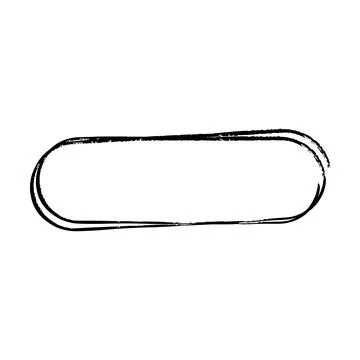 Frame curved rectangle elongated texture element, outline border grunge sha.. Illustrazione stock