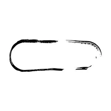 Frame curved rectangle elongated texture element, outline border grunge sha.. Stock Illustration