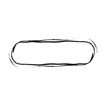 Frame curved rectangle elongated texture element, outline border grunge sha.. Illustrazione stock