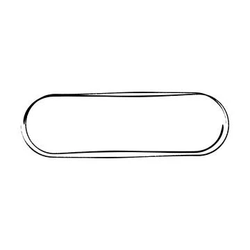 Frame curved rectangle elongated texture element, outline border grunge sha.. Illustrazione stock