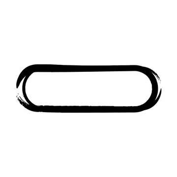 Frame curved rectangle elongated texture element, outline border grunge sha.. Stock Illustration
