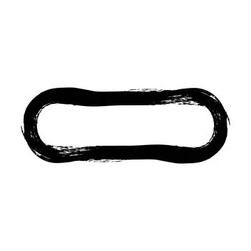 Frame curved rectangle elongated texture element, outline border grunge sha.. Stock Illustration