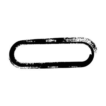 Frame curved rectangle elongated texture element, outline border grunge sha.. Stock Illustration