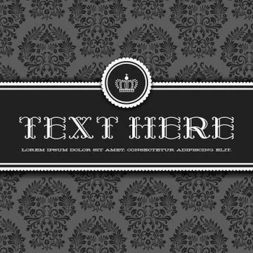 Frame on Damask Background Stock Illustration