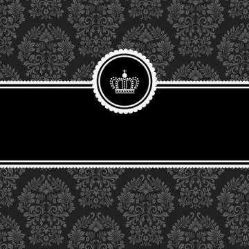 Frame on Damask Background Illustrazione stock