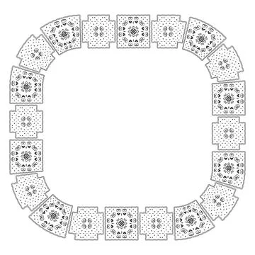 Frame of decorative elements for announcements, presentations. 스톡 일러스트