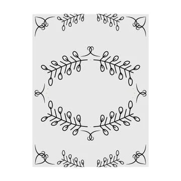 Frame decorative with leafs boho style Illustrazione stock