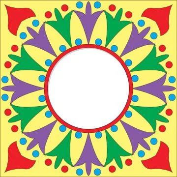 Frame with decorative tile background. Stock Illustration