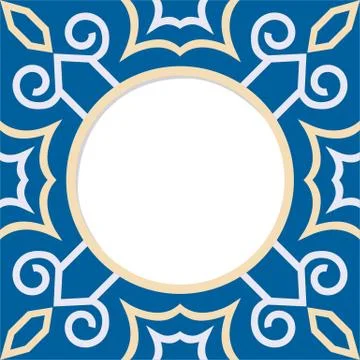 Frame with decorative tile background. Stock Illustration