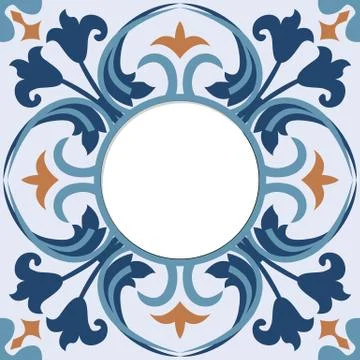 Frame with decorative tile background. Stock Illustration