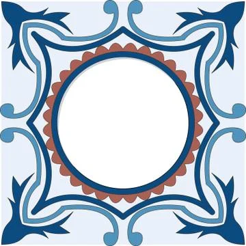 Frame with decorative tile background. Stock Illustration