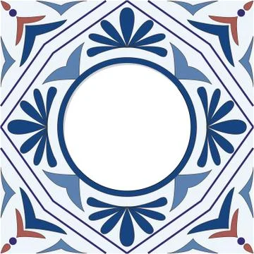 Frame with decorative tile background. Stock Illustration