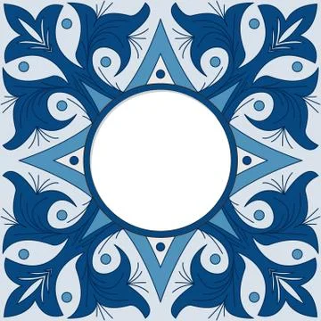 Frame with decorative tile background. Stock Illustration