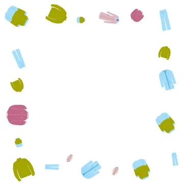 Frame design of colored spring clothes poster. Stock Illustration