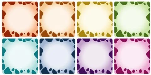 Frame design with cow skin patterns in different colors Stock-Illustration
