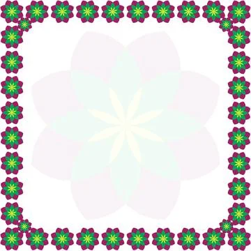 Frame Design Floral Border Frame Decorative Flower Frame Geometric Floral Border Stock Illustration