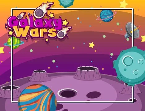 Frame design with many planets in the space background 스톡 일러스트